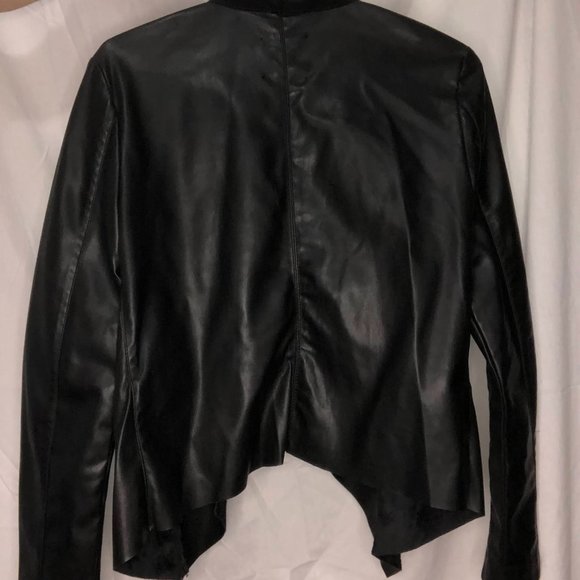 Faux Black Leather Jacket - Picture 3 of 3